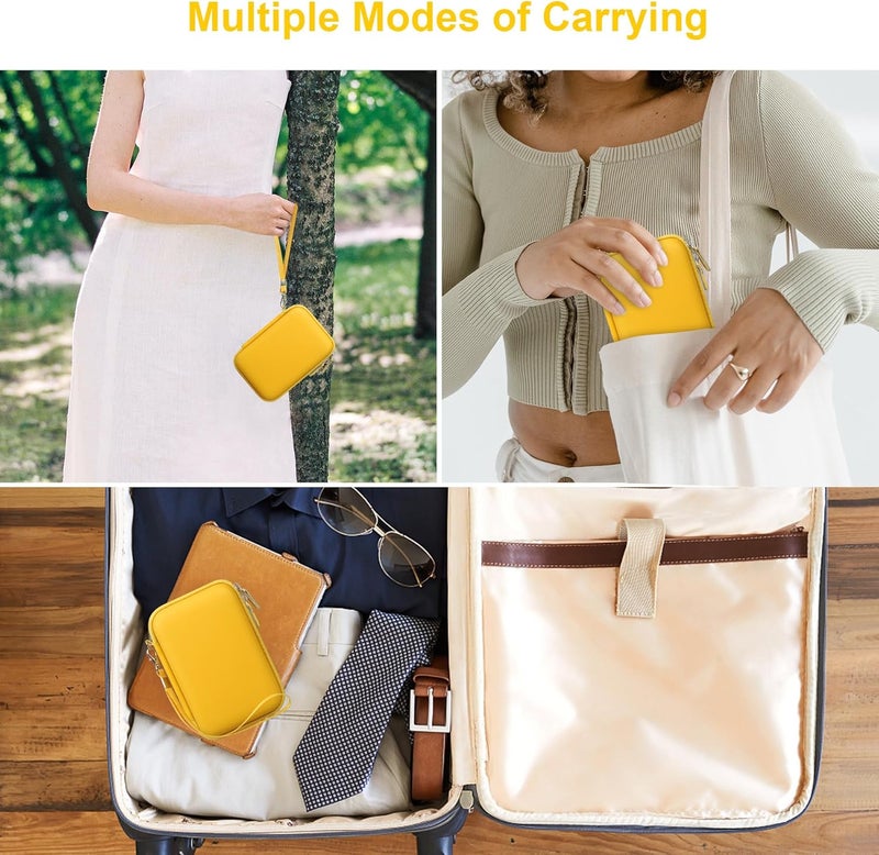 Canboc Carrying Case for KODAK Mini 2 Retro 4PASS Portable Photo Printer/KODAK Mini Shot 2 Retro 4PASS 2-in-1 Instant Digital Camera, Mesh Bag fits Photo Paper and Cable, Yellow - Image 3